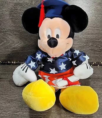 Disney Graduation Mickey Mouse Plush American Flag Gown Diploma. Approx. 17 .  • $10.99