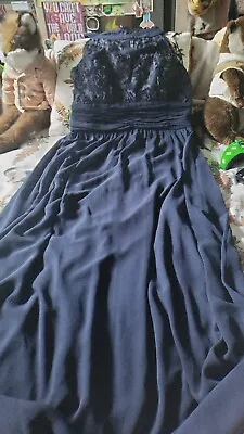 Ladies Long Beautiful Blue Prom Dress New With Tags Size 6 • £26