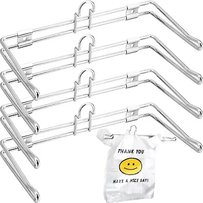 4 Pieces T-shirt Bag Rack Wall Mount 6  Arms Chrome T-shirt Bags Plastic Groc... • $48.55