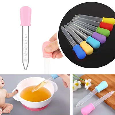 6X Pipettes Liquid Droppers With Scale Craft Candy Mould Kid Medicine Feeder 5ml • £5.42