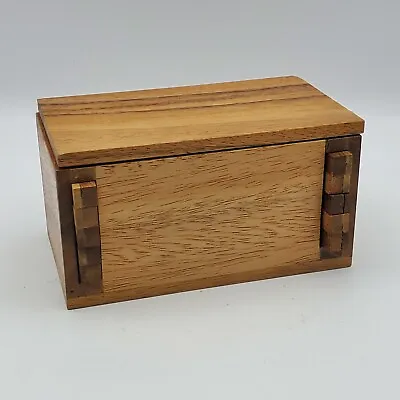Secret Wood Puzzle/money Box W/inside Ball 5.25 L • $29.99