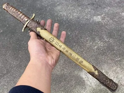 Military Japanese Short Sword Navy Dagger Samurai Ninja Tanto Brass Handle Saya • $124.50