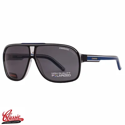 $109.99 • Buy Carrera Polarized Grand Prix 2 T5C M9 Shiny Black Blue Frame Grey Sunglasses