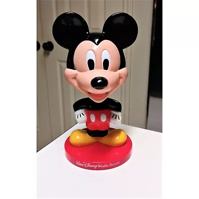 Vintage Walt Disney World Resort Mickey Mouse Bobble Head Plastic 8” Souvenir • $17.96