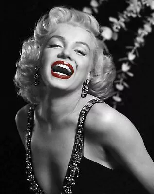 A Marilyn Monroe With Red Lips Laughing 8x10 Photo Print • $4