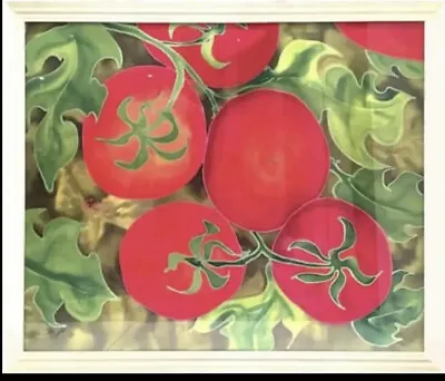 1990s Original Mixed-Media Painting  Tomatoes  By Elizabeth E. Mitchell-Signed • $750