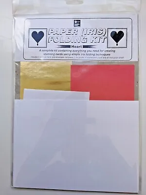 £1.50 • Buy Iris Fold Card Making Kit 2 Cards Pearlescent Papers & Instruction Heart