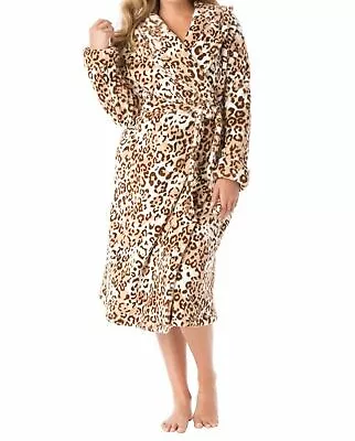 Dreams & Co. Plus Size Animal Short Hooded Ultraplush Microfleece Robe Size 3X • $32.99