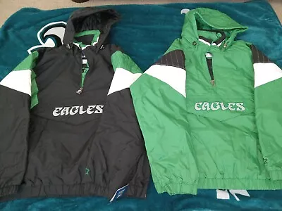 Philadelphia Eagles Starter Jacket Lot XXL Black Kelly Green NWT 2XL Pullover • $350