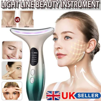 LED Microcurrent Skin Tightening Lifting Device Face Neck Facial Beauty Machine • £12.69