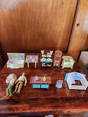 Fisher Price Mattel Furniture Loving Family Dollhouse Lot • $24.99