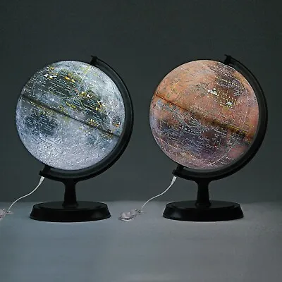 Mapsoft Explorer Illuminated Moon/Mars 2 Globe Set 24cm/9.5  2MRI-24 Lamp • $162