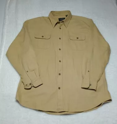 Red Head Chamois Thick Long Sleeve Button Down Shirt Pocket Tan Khaki Sz XLT • $19.80