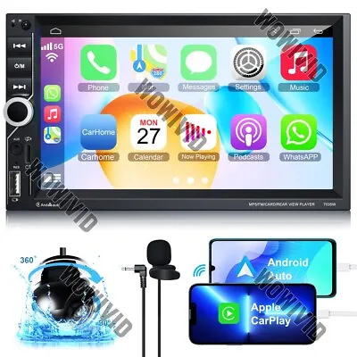 7 Car Apple Carplay Radio Android Auto Double Touch Screen Stereo Bluetooth 2Din • $74.39