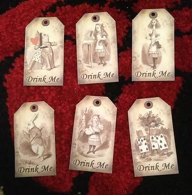 £2.99 • Buy Alice In Wonderland Drink Me Gift Tags Vintage Birthday  Party Decoration 6 PACk