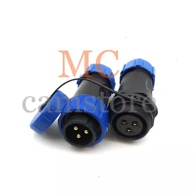 SP21 3pin InLine Cable Coupler Pair IP68 Waterproof Connector 500V/30A  • $4.24
