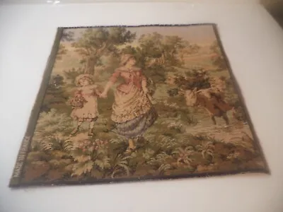 Vintage Tapestry Stunning Victorian Mother & Child Country Walk France 10x10” • $39.20