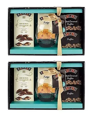 £19.99 • Buy 2 X Baileys Hamper Easter Gift Set - Glass / Milk Chocolate Bar Fudge Truffles