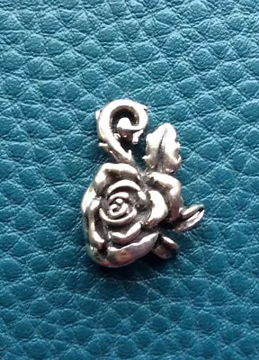 Kabana Sterling Silver .925 Rose Flower Oxidized Charm Pendant (3.29 Grams) • $19.99