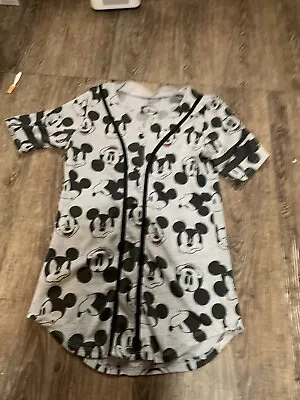 Disneyland Mickey Mouse Baseball Jersey Size Small Gray • $15
