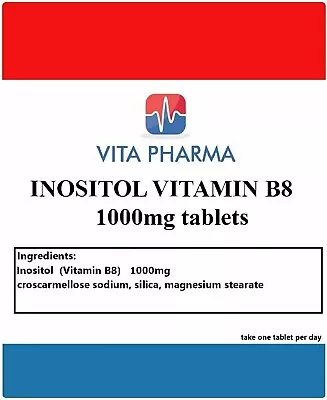 VITAPHARMA Inositol Vitamin B8 1000mg Tablets Belly Fat High Blood Pressure • £5.99