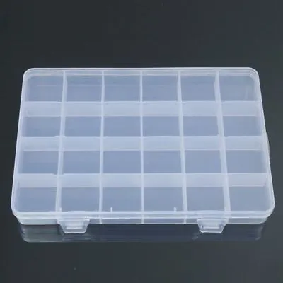 24 Compartments Plastic Box Case For Jewelry Bead Storage Container Craft • $6.39