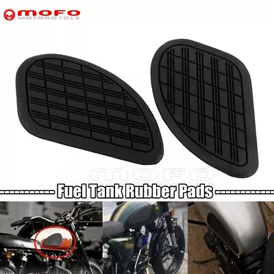 Cafe Racer Motorcycle Vintage Fuel Tank Knee Pads Side Panels Rubber Universal • $22.54