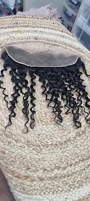 13x4 Deep Curl Lace Frontal 18inch Brazilian Ear To Ear 1b# Natural Colour Sales • £99