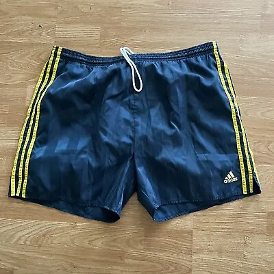 Vintage Adidas 90s Stripe Shorts Satin Design Size Large • $40