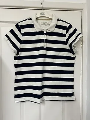 Joules Ladies Short Sleeved Polo Shirt Size 16 Navy & White Stripe • $6.30