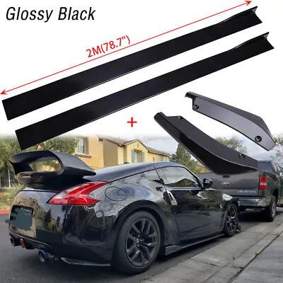 78.7  Side Skirt Splitter Lip +Rear Bumper Diffuser Canard For NIssan 350Z 370Z • $122.11