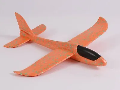 Mini Chuck Glider Free Flight Foam Hand Launch Plane Orange/Green 485mm Wingspan • £6.99