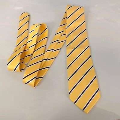 Neck Tie Mens Yellow Repp Striped Formal Oxford Wedding Necktie DRESS CODE 101 • $12.88