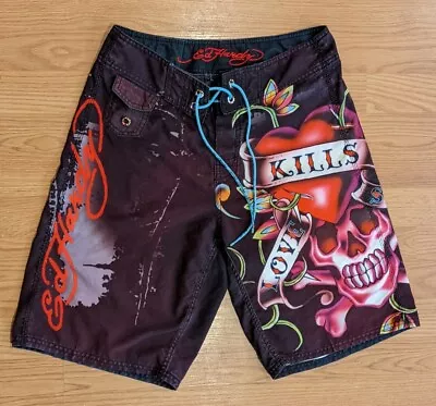 Men's Ed Hardy Board Shorts W/ Wax Scraper Comb Bottle Opener - 31 • $34.99