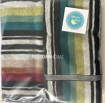 2 Pc Missoni Home Bath & Hand Towels Barnaby New Multi-color Stripe Portugal • $119.99