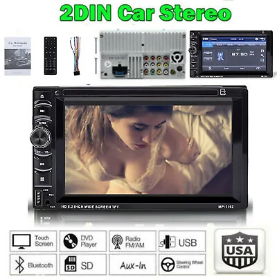 $112.92 • Buy For Toyota Sienna 2000-2016 2 Din Stereo Car CD  DVD Radio Bluetooth Player USB