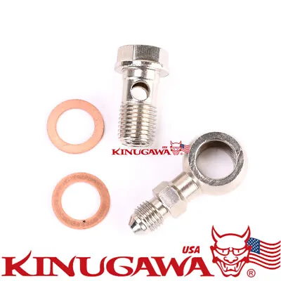 Turbo Coolant Banjo Bolt Kit M14x1.5 Mm To -4AN Garrett GT28R GT30R GT35R Long • $12.90