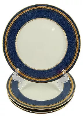 4 VTG Mikasa Grande Ivory Imperial Lapis 7.5” SALAD Plate Blue Gold L2826 EUC • $44.99