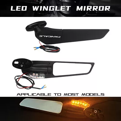 LED Larger Wing Rearview Winglets Mirrors Fo DUCATI PANIGALE V4 V2 959 1199 1299 • £51.59