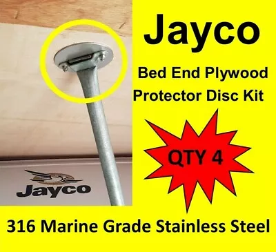 Jayco 4 X Bed End Plywood Protector Disc Kit 316 Stainless Swan Hawk Eagle Swift • $35.95