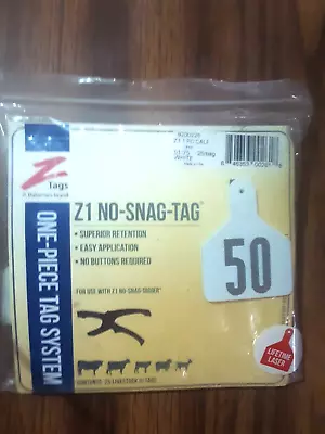 Z-tags Z1 One-piece Tag System 50-74 25/bag White • $20.99