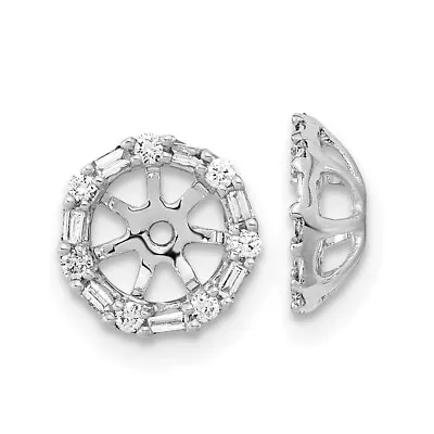 $329.35 • Buy 14k White Gold Diamond Ear Jacket Jackets Studs Fine Jewelry Women Gifts Her