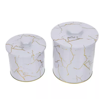  2 Pcs Rustic Canister Marble Canisters Sealed Jar Container • £17.38