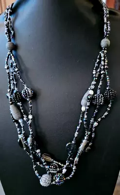 Vintage Multi Strand Seed Bead Necklace  20  • $6.50