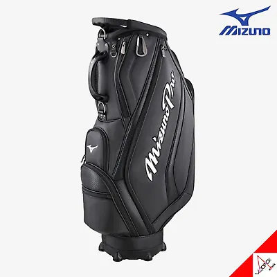 Mizuno 2022 PRO 002 Men's Golf Cart Caddie Bag 9.5inch 7.3lbs 3.3kg PU-Black • $459.98