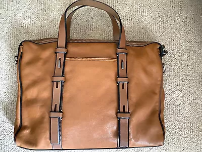 TUMI Bag Mission Harrison Tan Leather Briefcase /Laptop Bag • £275