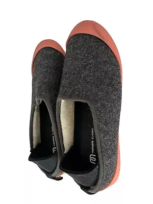 Mahabis Classic EU38 Gray Wool Sherpa Slip On Convertible Peach Sole Slipper • $25.49