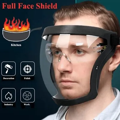 Full Face Shield Clear Visor Safety Mask Eye Protection Work Guard Protection UK • £8.25