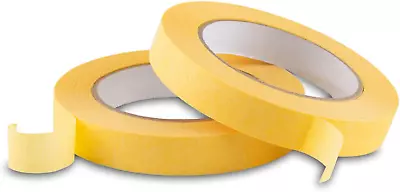 18Mm X 55M Yellow Automotive Masking Tape For Painting Auto Body Masking Tape F • $8.49