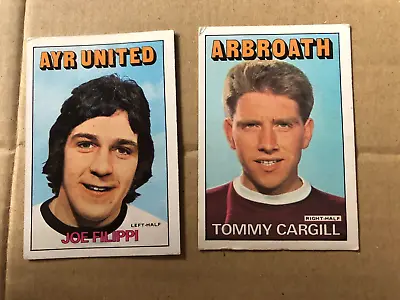 A & Bc Cards Scottish Footballers Joe Filippi Ayr Utd & Tommy Cargill Arbroa • £1.99